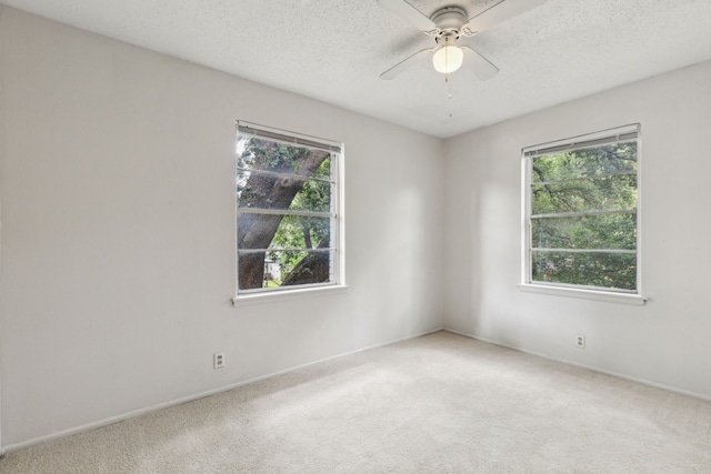 5033 N Hall St, Dallas, TX 75235 - unfurnished room featuring plenty of natural light, carpet, ceiling fan, and a textured ceiling