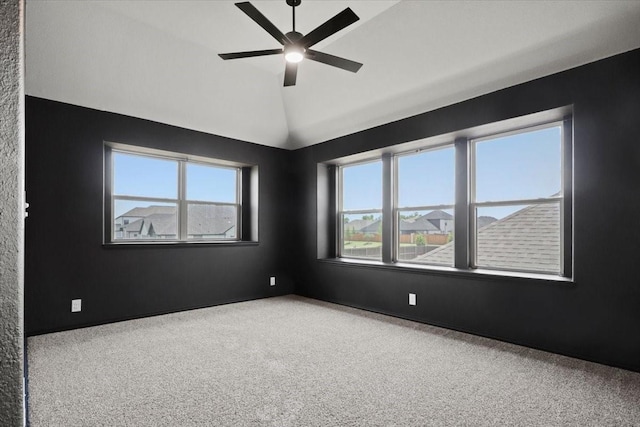 3005 Knoxbridge Rd, Forney, TX 75126 - carpeted spare room featuring plenty of natural light, a ceiling fan, and vaulted ceiling