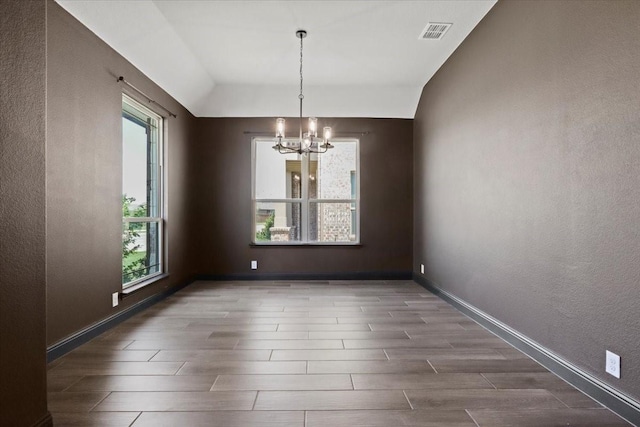 3005 Knoxbridge Rd, Forney, TX 75126 - unfurnished room featuring a chandelier, wood finished floors, and baseboards