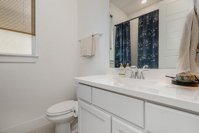 627 Brockwell Bnd, Forney, TX 75126 - bathroom with vanity, tile patterned flooring, and curtained shower