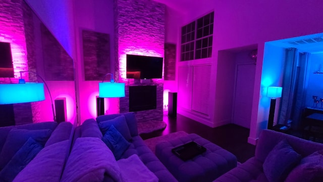 13156 Burninglog Ln, Dallas, TX 75243 - cinema room with a fireplace
