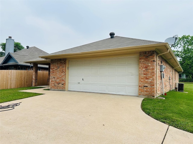 601 Lawrence Ave, Terrell, TX 75160 - view of home's exterior featuring brick siding, concrete driveway, cooling unit, and a shingled roof