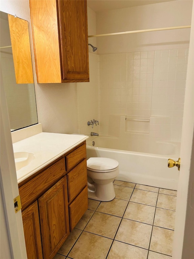 601 Lawrence Ave, Terrell, TX 75160 - bathroom with vanity, toilet, shower / bathtub combination, and tile patterned floors