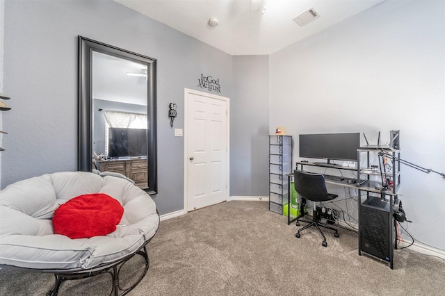 2113 Old Foundry Rd, Weatherford, TX 76087 - office area featuring carpet floors and baseboards