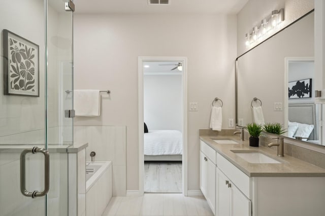 12350 Orloff Dr, Rhome, TX 76078 - full bath featuring ensuite bathroom, a garden tub, a stall shower, and double vanity