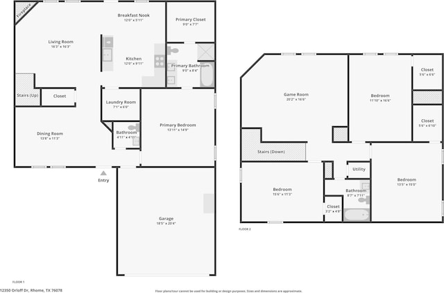 12350 Orloff Dr, Rhome, TX 76078 - property floor plan