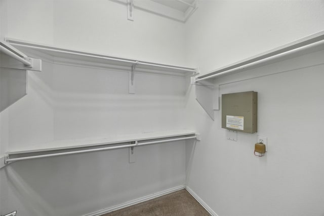7552 Angel Trace Dr, Frisco, TX 75036 - walk in closet featuring dark carpet