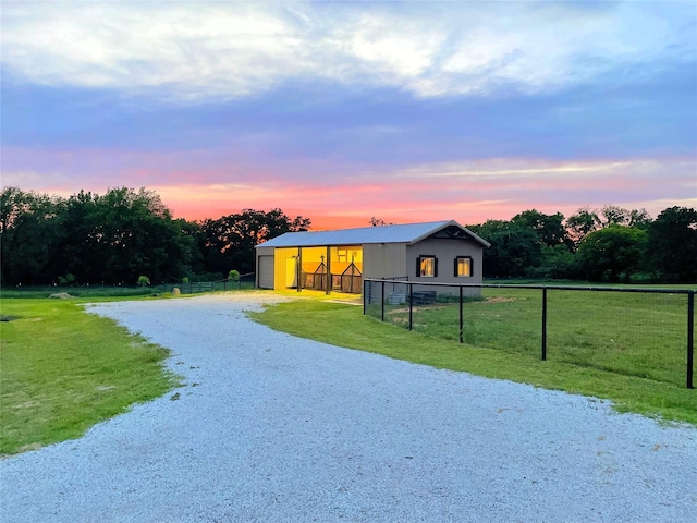 1299 Harmony Cir, Weatherford, TX 76087 - ranch-style home with an outbuilding, an outdoor structure, driveway, and a detached garage