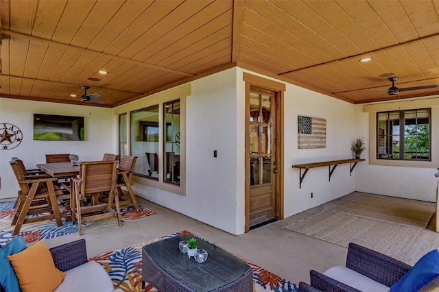 1633 Scenic Dr Unit 201, Graford, TX 76449 - view of patio with ceiling fan, outdoor dining space, and outdoor lounge area