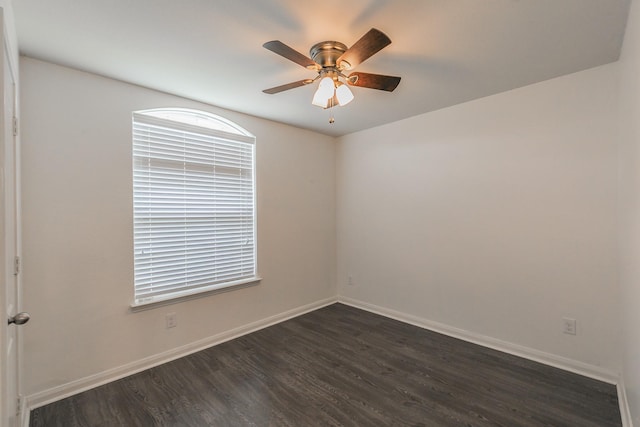 3001 Rocking Hills Trl, Forney, TX 75126 - unfurnished room featuring dark wood-type flooring, baseboards, and ceiling fan
