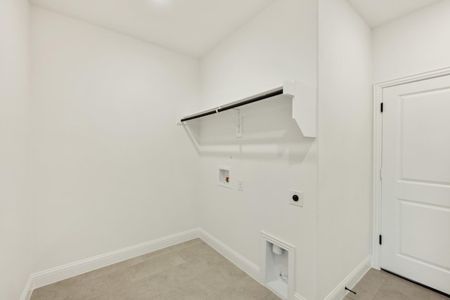 1024 Emerald Trace Dr, Justin, TX 76247 - washroom featuring electric dryer hookup, hookup for a washing machine, baseboards, gas dryer hookup, and light tile patterned flooring