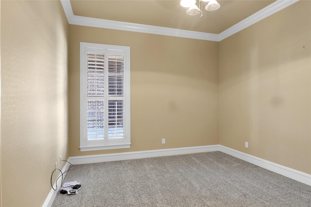 6805 Castle Pines Ct, Tyler, TX 75703 - unfurnished room featuring carpet flooring, ornamental molding, and baseboards