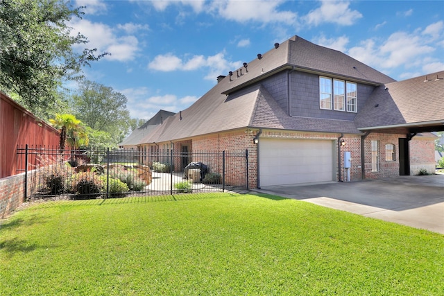 6805 Castle Pines Ct, Tyler, TX 75703 - view of home's exterior with driveway, a garage, brick siding, and roof with shingles