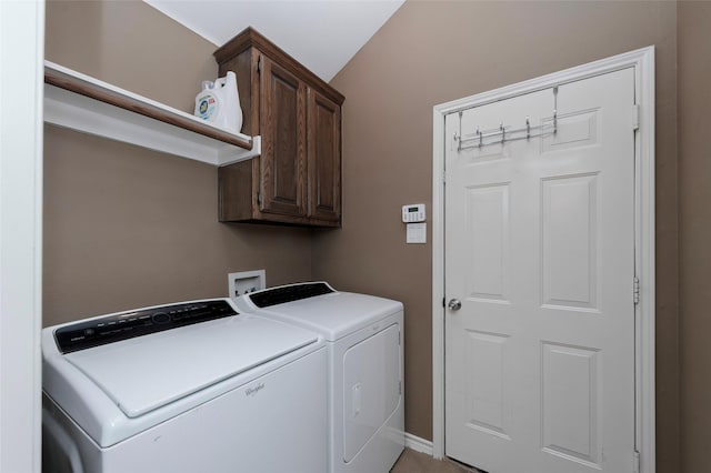 112 Glen Ridge Dr, Murphy, TX 75094 - washroom with washing machine and clothes dryer and cabinet space