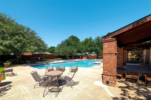 112 Glen Ridge Dr, Murphy, TX 75094 - view of pool with a patio and a fenced backyard