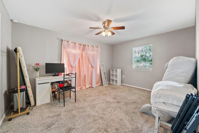 685 S First Ave, Stephenville, TX 76401 - carpeted home office with a ceiling fan and baseboards