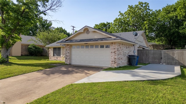 1204 Oak Park Dr, Dallas, TX 75232 - ranch-style house featuring a garage, concrete driveway, a shingled roof, and a gate