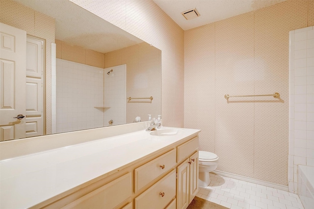 3941 Devonaire Dr, Fort Worth, TX 76008 - bathroom with toilet, tile patterned floors, and vanity