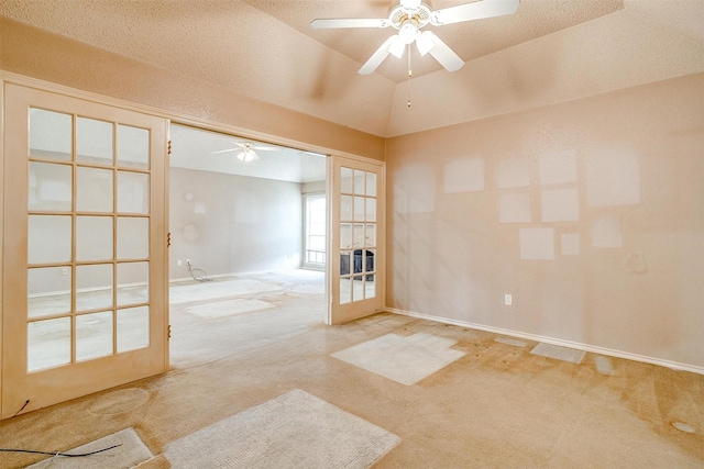 3941 Devonaire Dr, Fort Worth, TX 76008 - spare room with carpet, french doors, ceiling fan, and baseboards