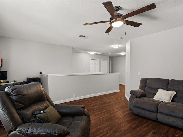 1429 Trading Post Dr, Fort Worth, TX 76131 - living room with a ceiling fan, wood finished floors, baseboards, and attic access