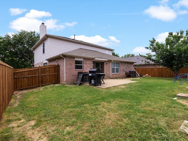 1429 Trading Post Dr, Fort Worth, TX 76131 - rear view of property with a patio area, a chimney, and brick siding