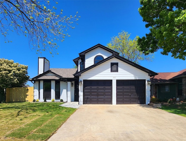 227 Rodeo Dr, Keller, TX 76248 - ranch-style home featuring an attached garage, driveway, a chimney, and brick siding