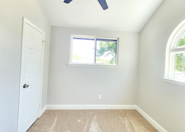 227 Rodeo Dr, Keller, TX 76248 - empty room featuring ceiling fan, plenty of natural light, baseboards, and vaulted ceiling