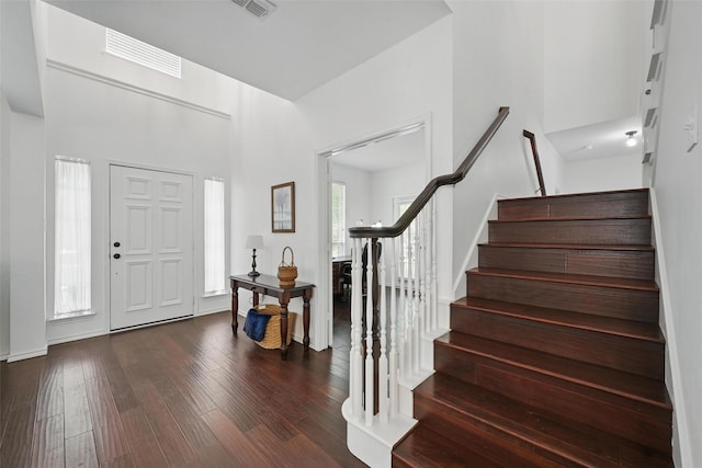 1500 Cool Springs Dr, Allen, TX 75013 - foyer featuring stairs and hardwood / wood-style floors