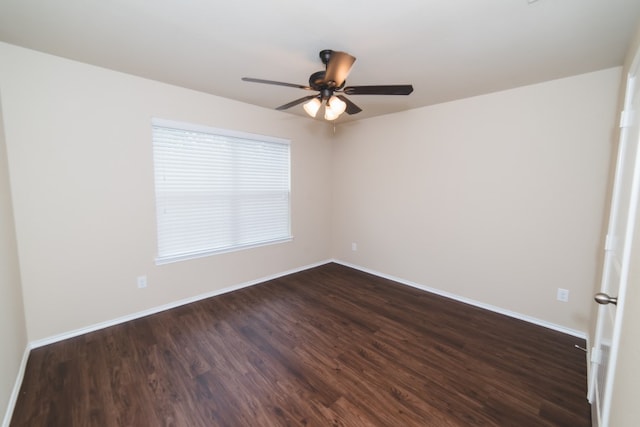 2105 Meadow View Dr, Princeton, TX 75407 - spare room with dark wood-style floors, ceiling fan, and baseboards