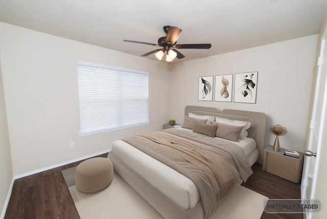 2105 Meadow View Dr, Princeton, TX 75407 - bedroom featuring wood finished floors, baseboards, and ceiling fan