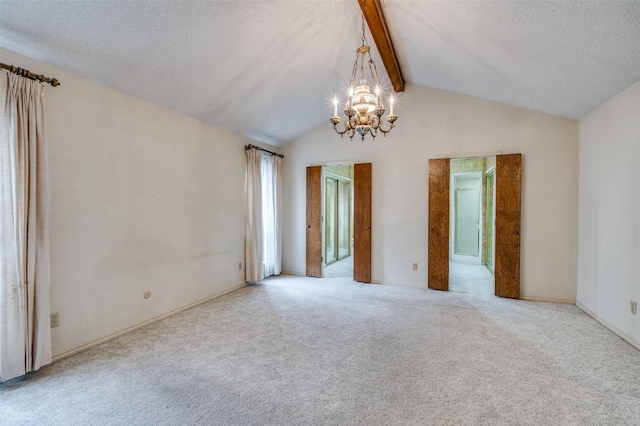 4312 High Spgs, Arlington, TX 76016 - empty room featuring a chandelier, carpet flooring, and a textured ceiling