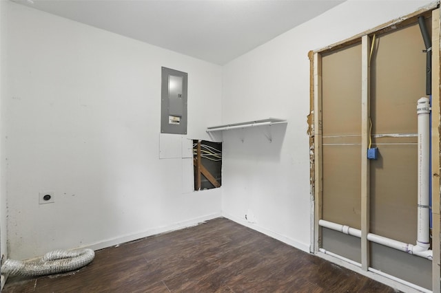 6716 Alma St, Forest Hill, TX 76140 - spare room with wood finished floors, electric panel, and baseboards