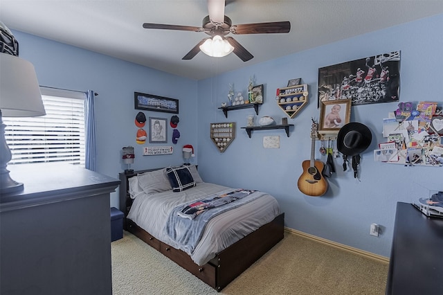 8306 Pecan Creek Dr, Arlington, TX 76001 - bedroom with carpet, ceiling fan, and baseboards