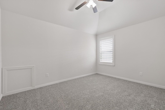 9808 Denali Dr, Little Elm, TX 75068 - spare room with a ceiling fan, carpet flooring, and high vaulted ceiling