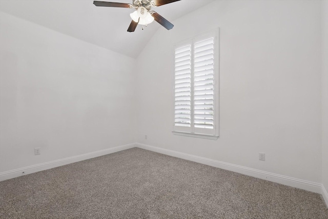9808 Denali Dr, Little Elm, TX 75068 - empty room with carpet, ceiling fan, and lofted ceiling
