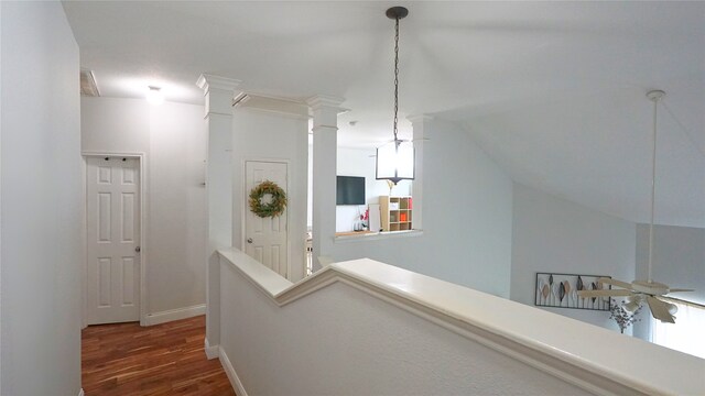 6920 Willow Crest Dr, Mckinney, TX 75070 - hallway with wood finished floors and baseboards