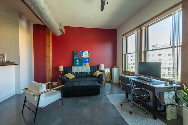 2502 Live Oak St Unit 314, Dallas, TX 75204 - office space with concrete floors and a ceiling fan