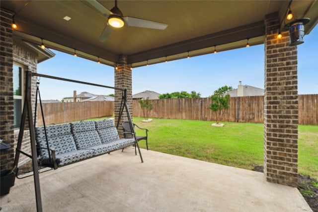 307 Acadia Ln, Forney, TX 75126 - view of patio / terrace featuring ceiling fan