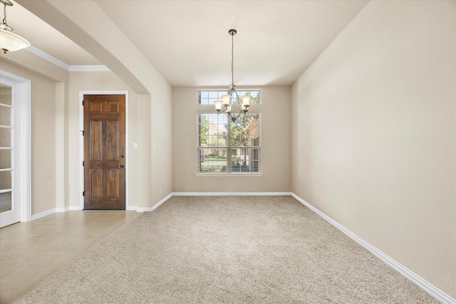 211 Crestbrook Dr, Rockwall, TX 75087 - spare room featuring a chandelier and baseboards