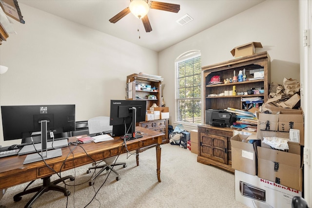 211 Crestbrook Dr, Rockwall, TX 75087 - home office with ceiling fan and carpet flooring