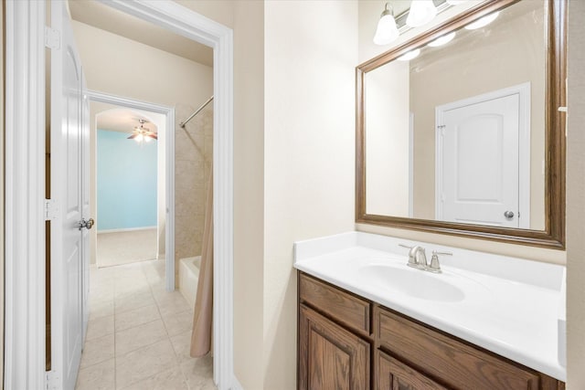 211 Crestbrook Dr, Rockwall, TX 75087 - bathroom featuring vanity, tile patterned floors, and washtub / shower combination