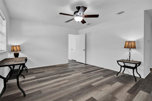 412 Lee Blvd, Pottsboro, TX 75076 - sitting room with ceiling fan, wood finished floors, and a textured ceiling