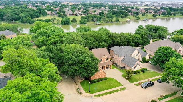 4402 Running Brook Dr, Rowlett, TX 75088 - aerial perspective of suburban area featuring a large body of water and a tree filled landscape