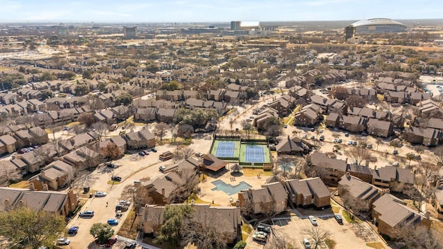 1104 Harwell Dr Unit 1514, Arlington, TX 76011 - aerial view of property and surrounding area with nearby suburban area and a pool area