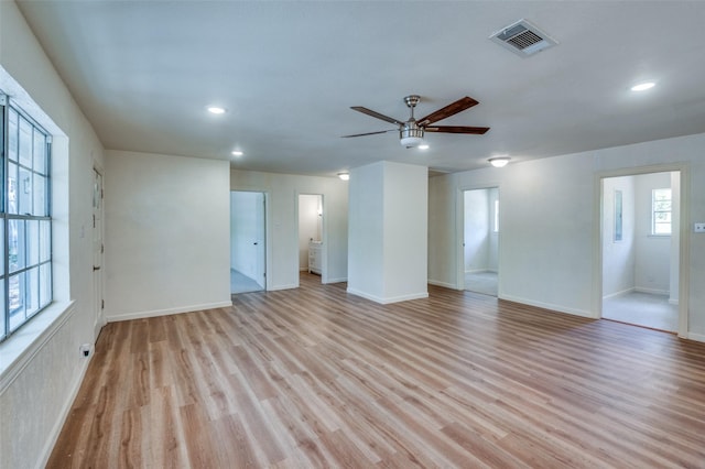 1104 Cortez St, Denison, TX 75020 - unfurnished room featuring a ceiling fan, light wood finished floors, baseboards, and recessed lighting