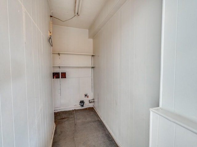 2203 Gould Ave, Fort Worth, TX 76164 - washroom with wooden walls and gas dryer hookup