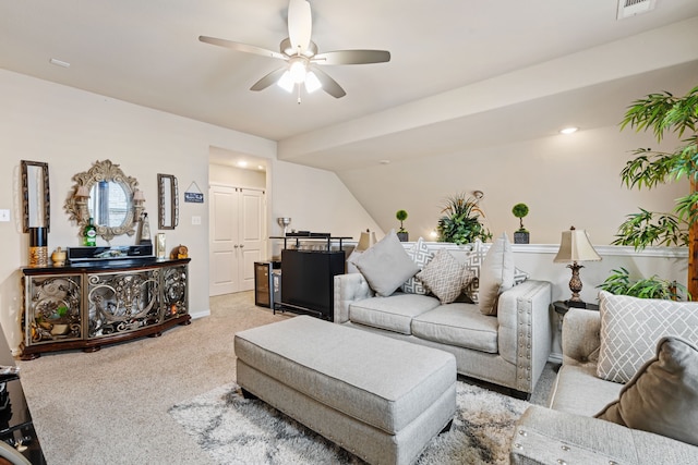 4302 Meadow Hawk Dr, Arlington, TX 76005 - living room with ceiling fan, carpet, and baseboards