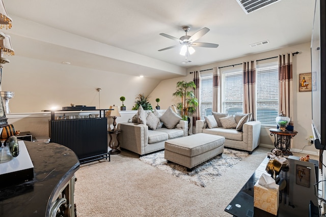 4302 Meadow Hawk Dr, Arlington, TX 76005 - carpeted living room featuring ceiling fan