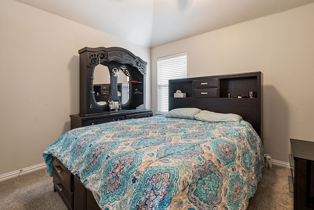 4302 Meadow Hawk Dr, Arlington, TX 76005 - bedroom featuring carpet floors, baseboards, and lofted ceiling