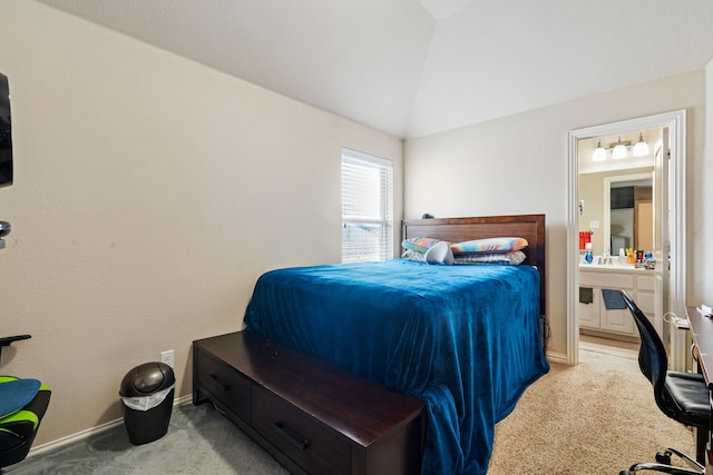 4302 Meadow Hawk Dr, Arlington, TX 76005 - carpeted bedroom with vaulted ceiling and baseboards
